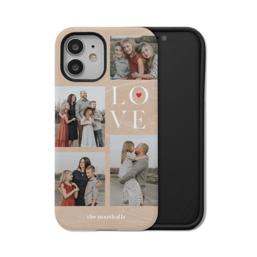 Sand Stacked Love iPhone Case, Silicone Liner Case, Matte, iPhone 12, Beige, rye