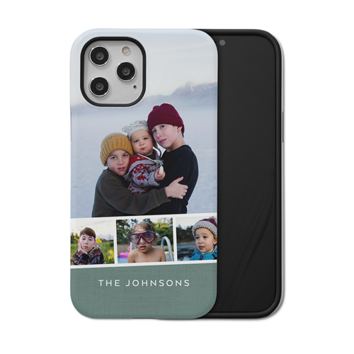 Filmstrip Banner iPhone Case, Silicone Liner Case, Matte, iPhone 12 Pro Max, Blue, lake