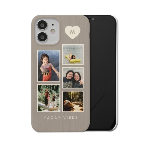 Corner Heart Initial iPhone Case, Slim Case, Matte, iPhone 12, Beige