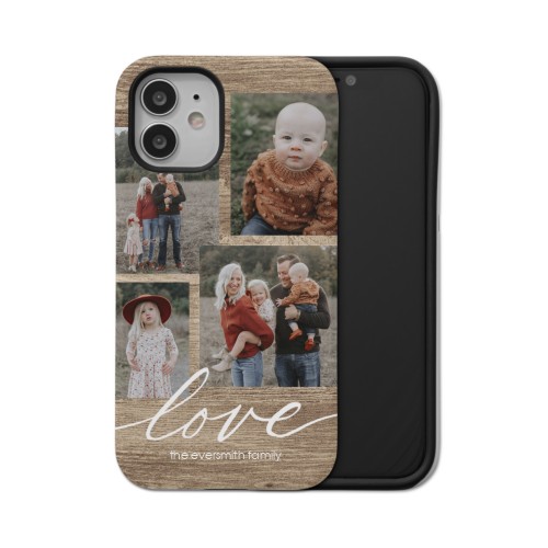 Rustic Love iPhone Case, Silicone Liner Case, Matte, iPhone 12 Mini, Brown