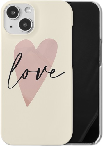 Love Script Heart iPhone Case, Slim Case, Matte, iPhone 13, Multicolor