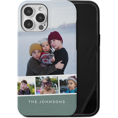 Filmstrip Banner iPhone Case, Silicone Liner Case, Matte, iPhone 13 Pro Max, Blue, lake