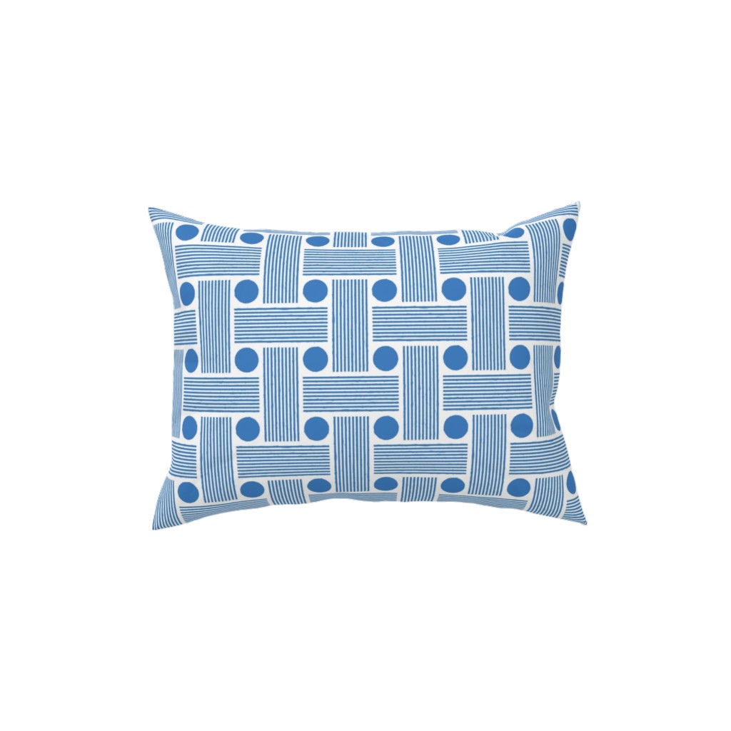 Beams - Blue Pillow, Woven, White, 12x16, Double Sided, Blue, True Blue