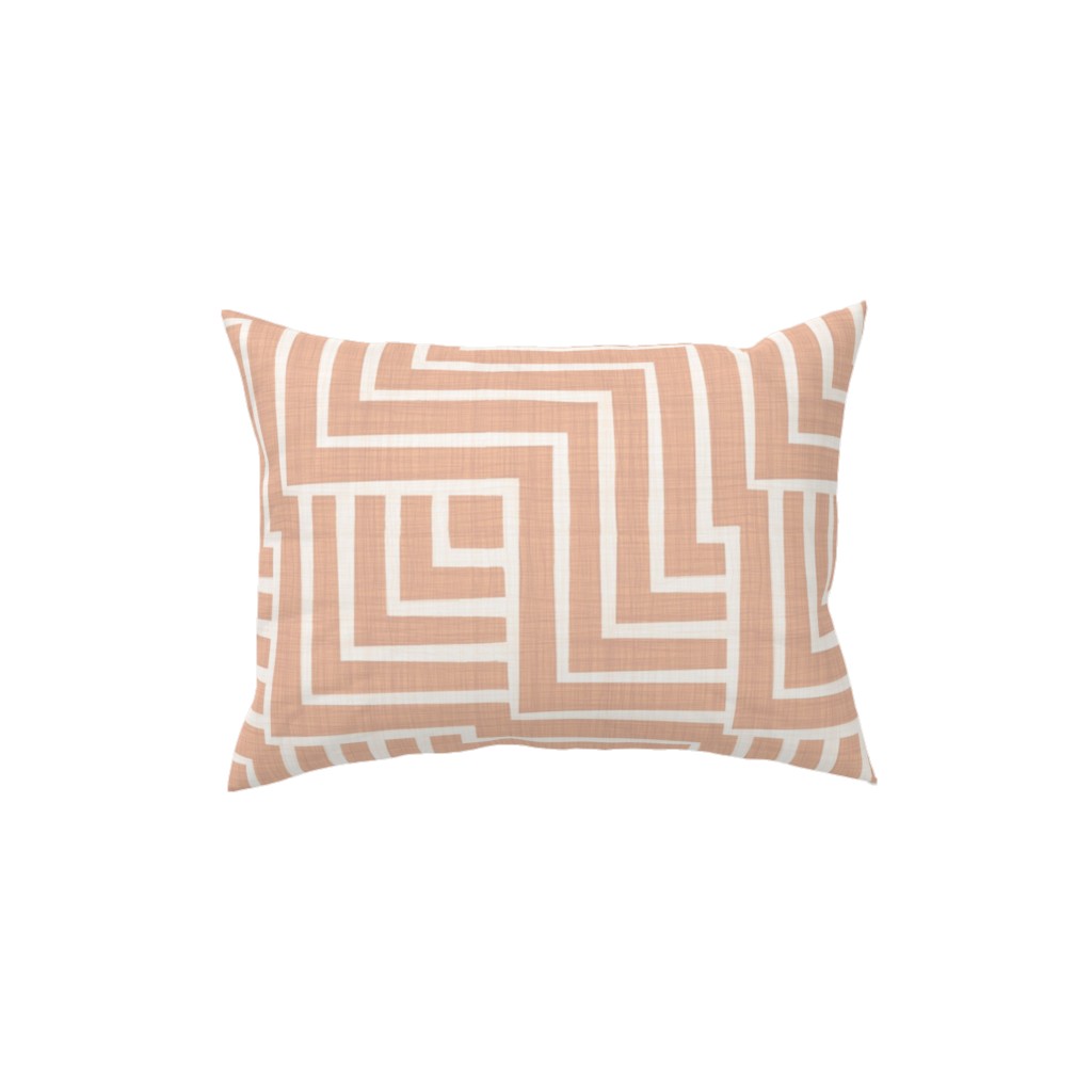 Square Angles - Pink Pillow, Woven, White, 12x16, Double Sided, Pink