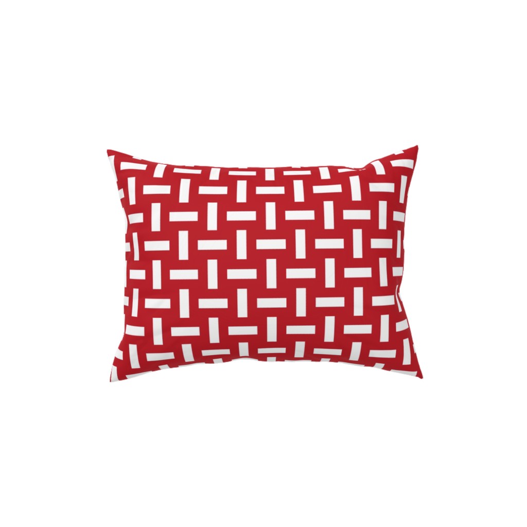 Geometrically Assembled Flag - Red Pillow, Woven, White, 12x16, Double Sided, Red, Red