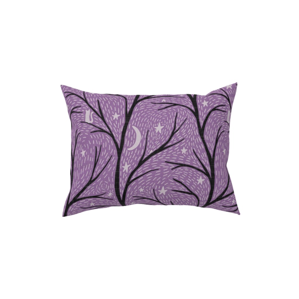 Spooky Night - Purple Pillow, Woven, White, 12x16, Double Sided, Purple