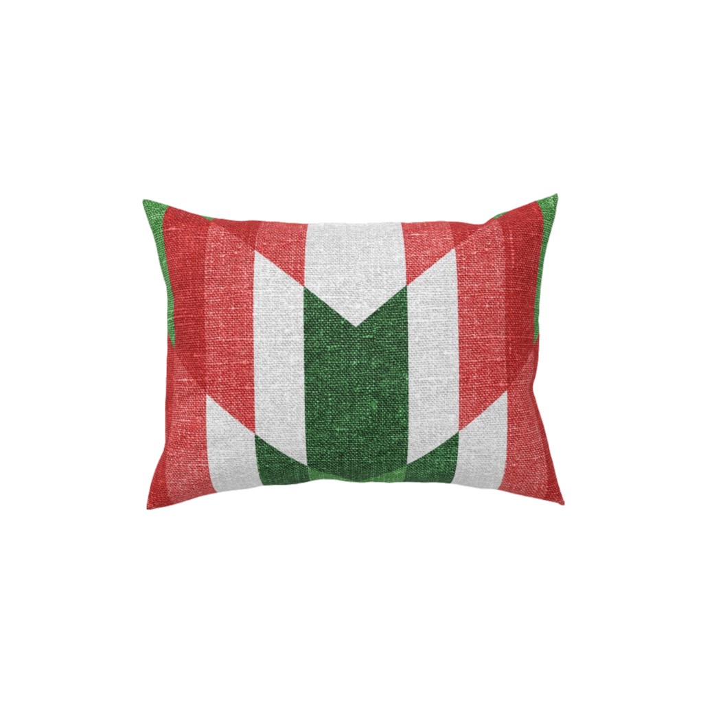 Christmas Cheer - Red, White and Green Pillow, Woven, White, 12x16, Double Sided, Multicolor