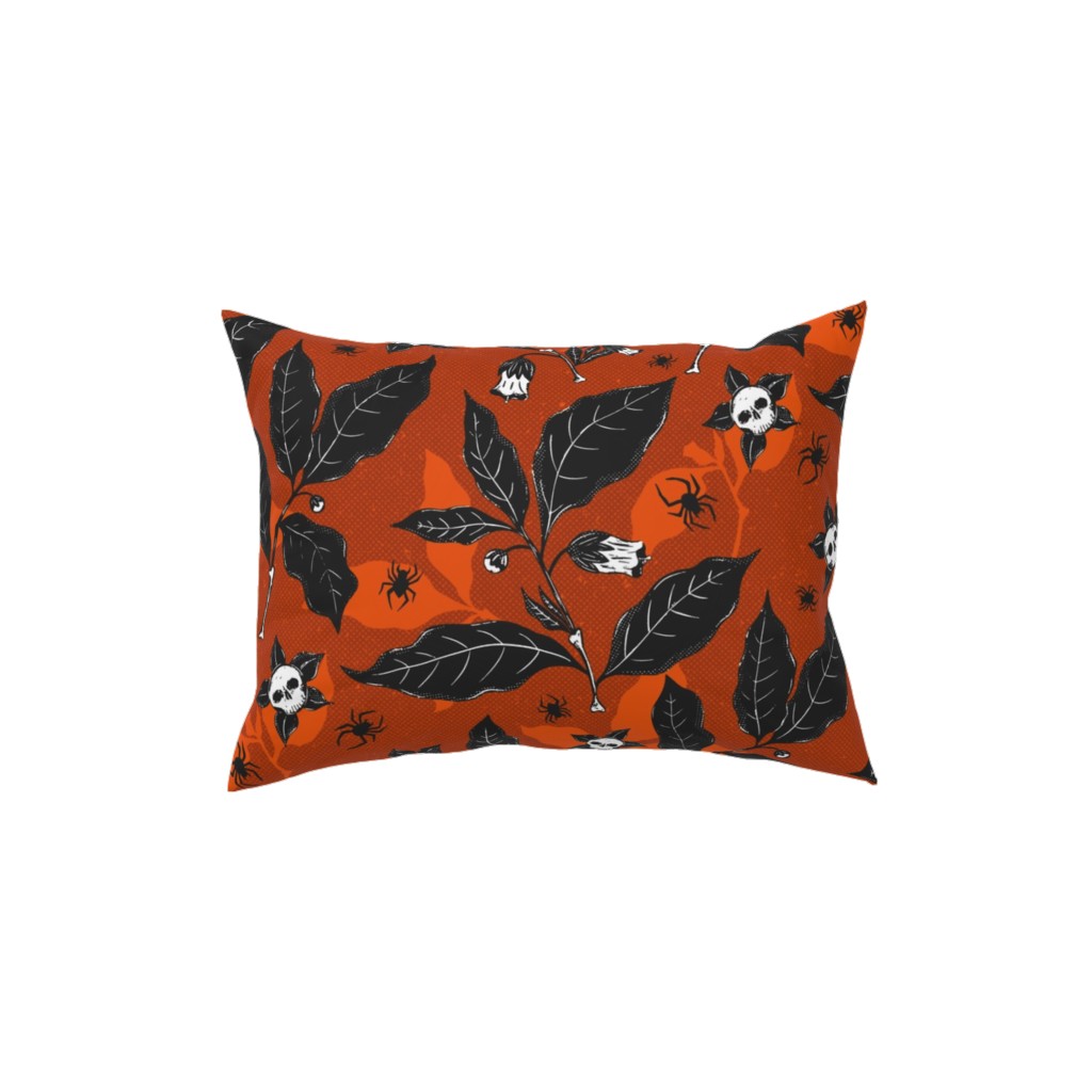 Atropa Belladonna - Orange Pillow, Woven, White, 12x16, Double Sided, Orange, Orange