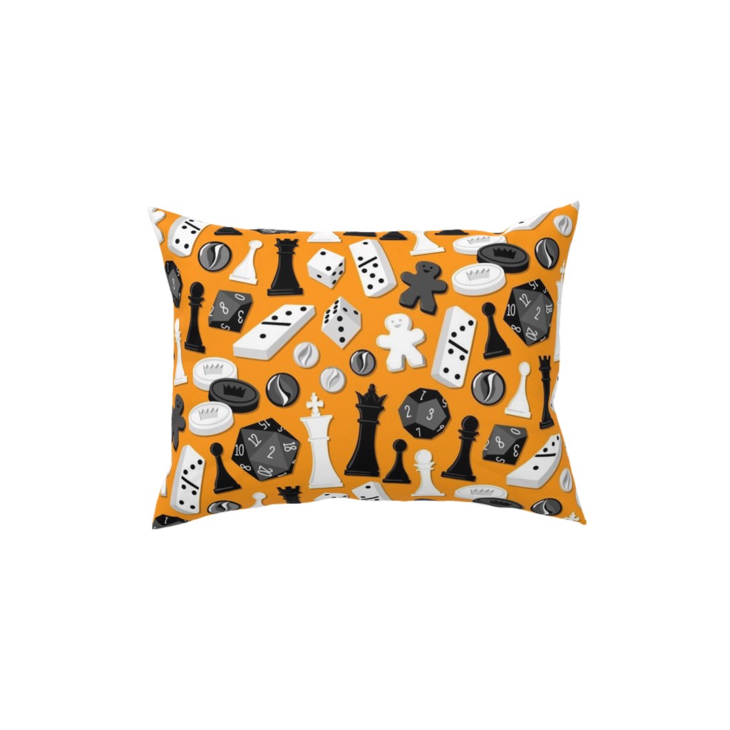 Game on Pillow, Woven, White, 12x16, Double Sided, Orange, Satsuma