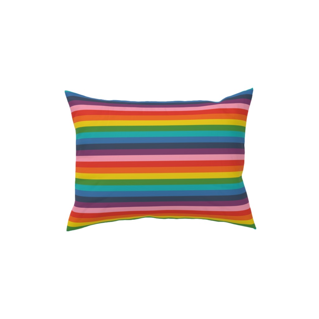 Colorful Live - Rainbow Stripe Pillow, Woven, White, 12x16, Double Sided, Multicolor