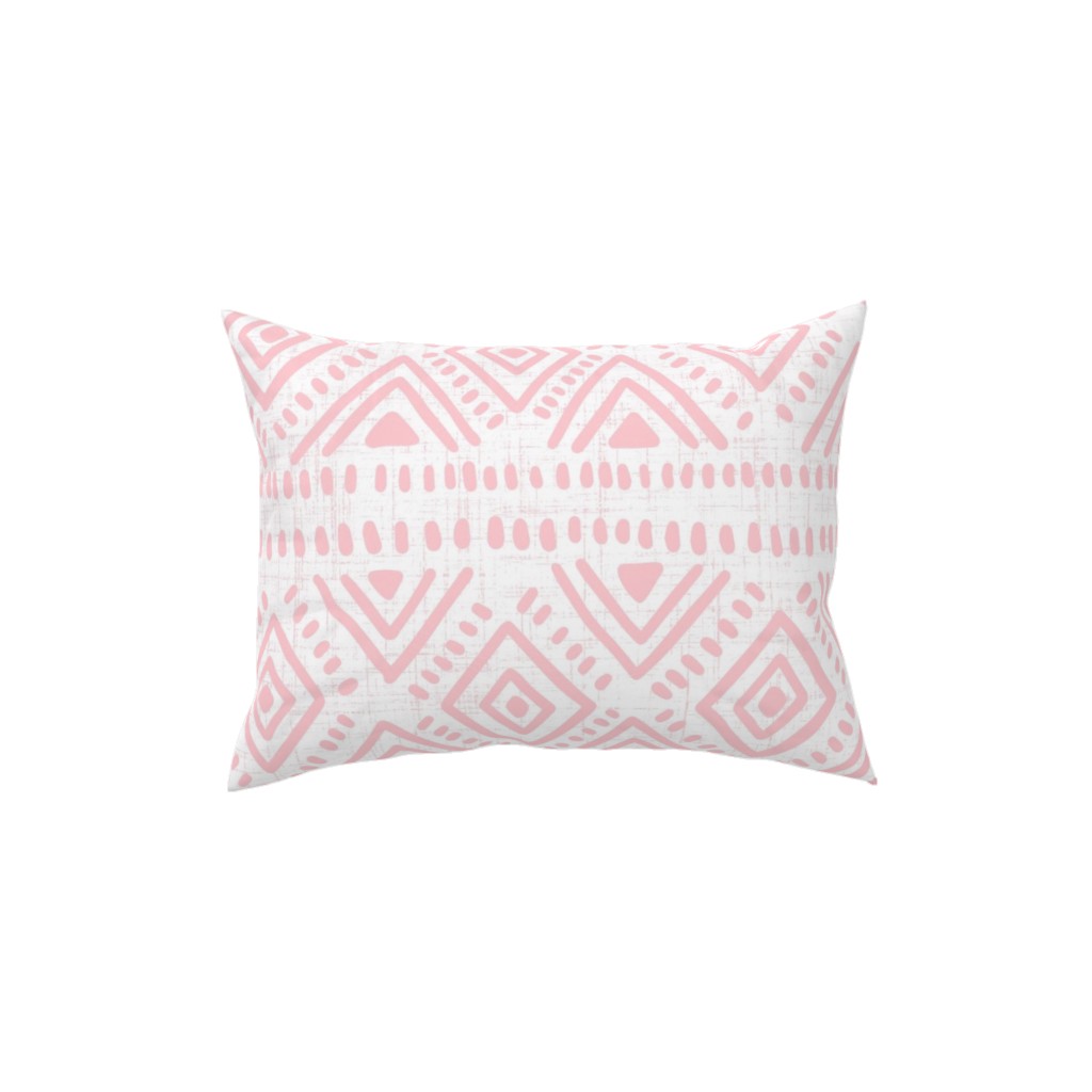 Abstract Diamond Pillow, Woven, White, 12x16, Double Sided, Pink, Pearl