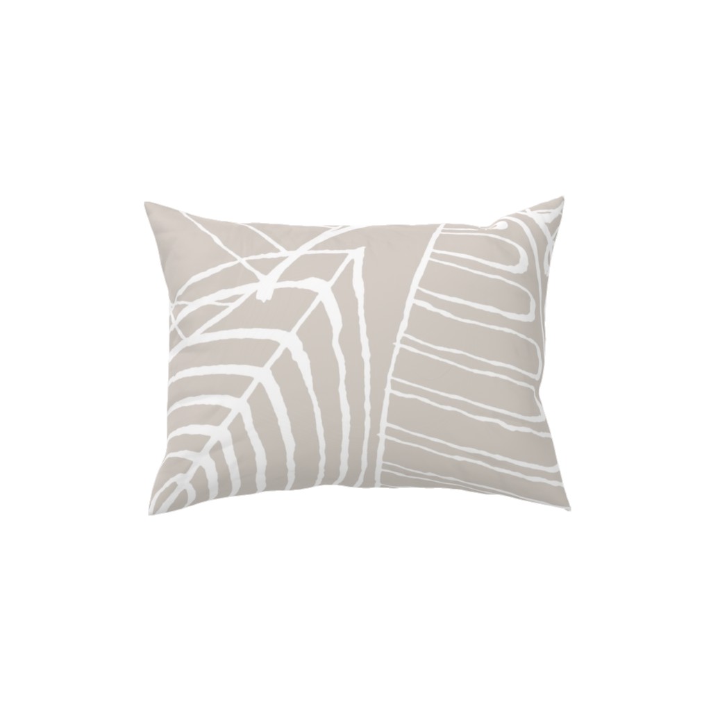 Leaves - Greige Pillow, Woven, White, 12x16, Double Sided, Beige, Pearl