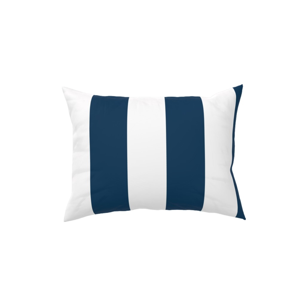 Cabana Stripe - Navy and White Pillow, Woven, White, 12x16, Double Sided, Blue