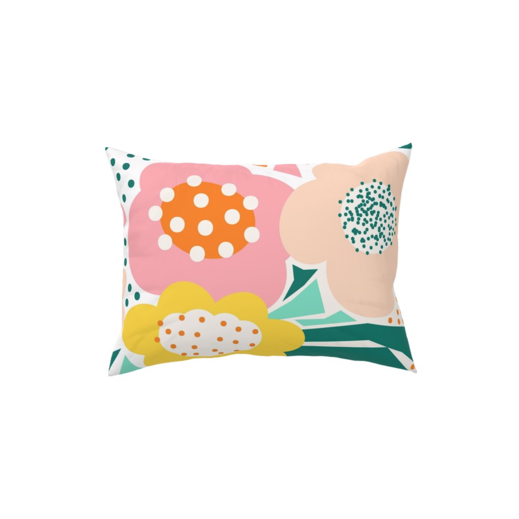 Florals - Multi Pillow, Woven, White, 12x16, Double Sided, Multicolor