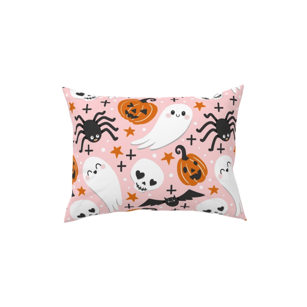 Cute Halloween - Pink Pillow, Woven, White, 12x16, Double Sided, Pink, Bright Pink