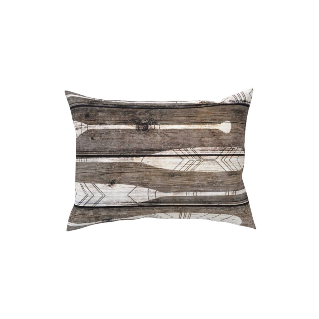 Oars on Barnwood - Neutral Pillow, Woven, White, 12x16, Double Sided, Brown, Brown