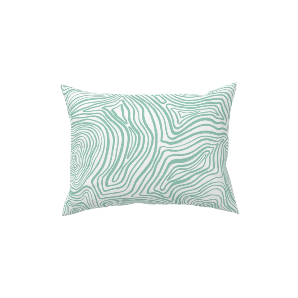 Abstract Wavy Lines - Green Pillow, Woven, White, 12x16, Double Sided, Green, Classic Green