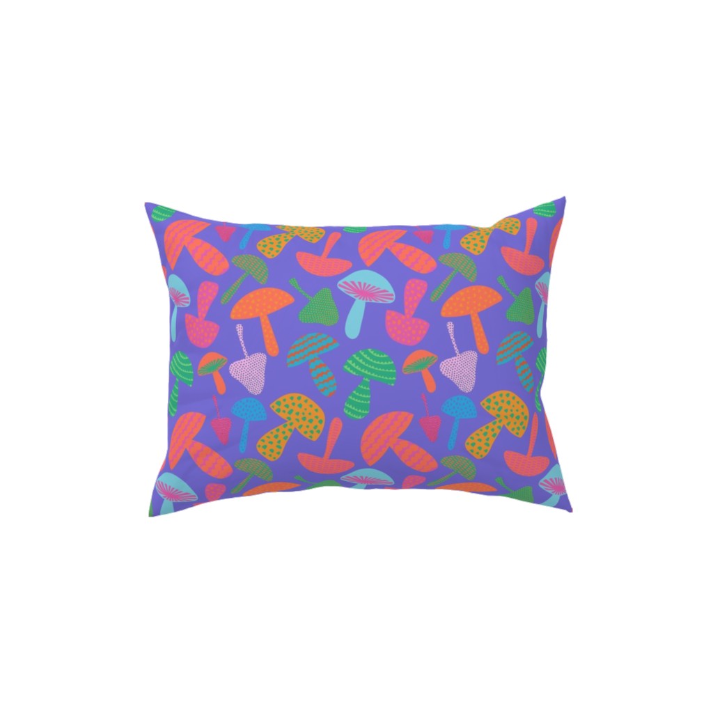 Mushroom Tossed - Bold Pillow, Woven, White, 12x16, Double Sided, Purple, Purple