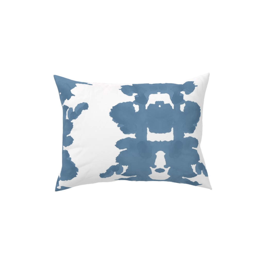 Double Inkblot - Blue Pillow, Woven, White, 12x16, Double Sided, Blue, True Blue