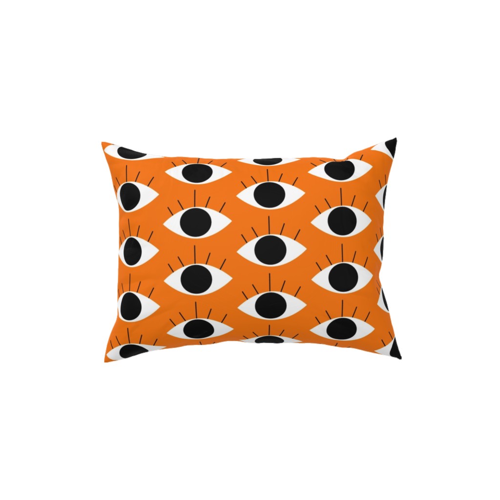 Spooky Eye - Orange Pillow, Woven, White, 12x16, Double Sided, Orange