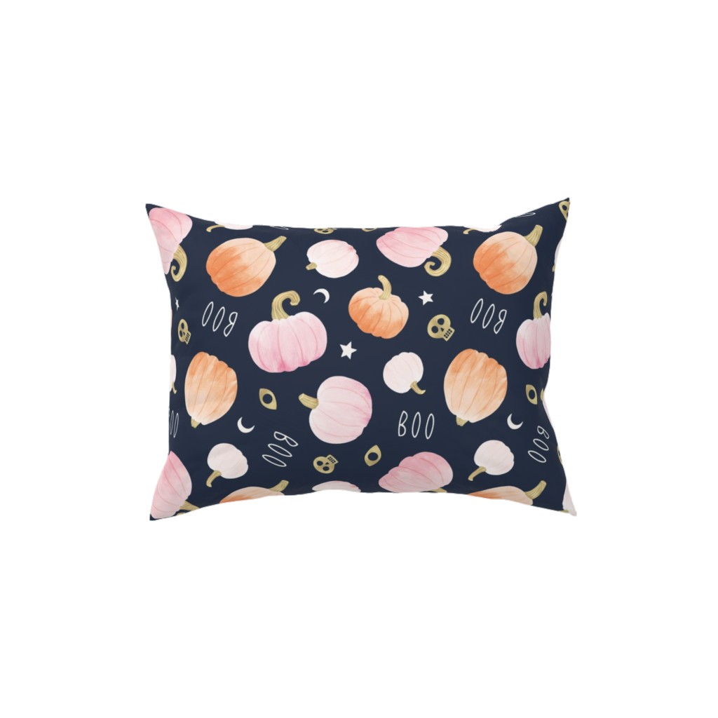 Halloween Pumpkin Party Pillow, Woven, White, 12x16, Double Sided, Orange, Orange