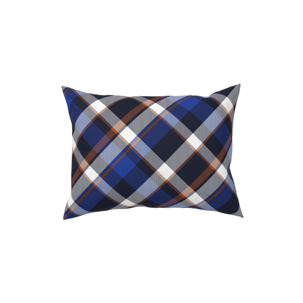 Cora's Plaid - Blue Pillow, Woven, White, 12x16, Double Sided, Blue