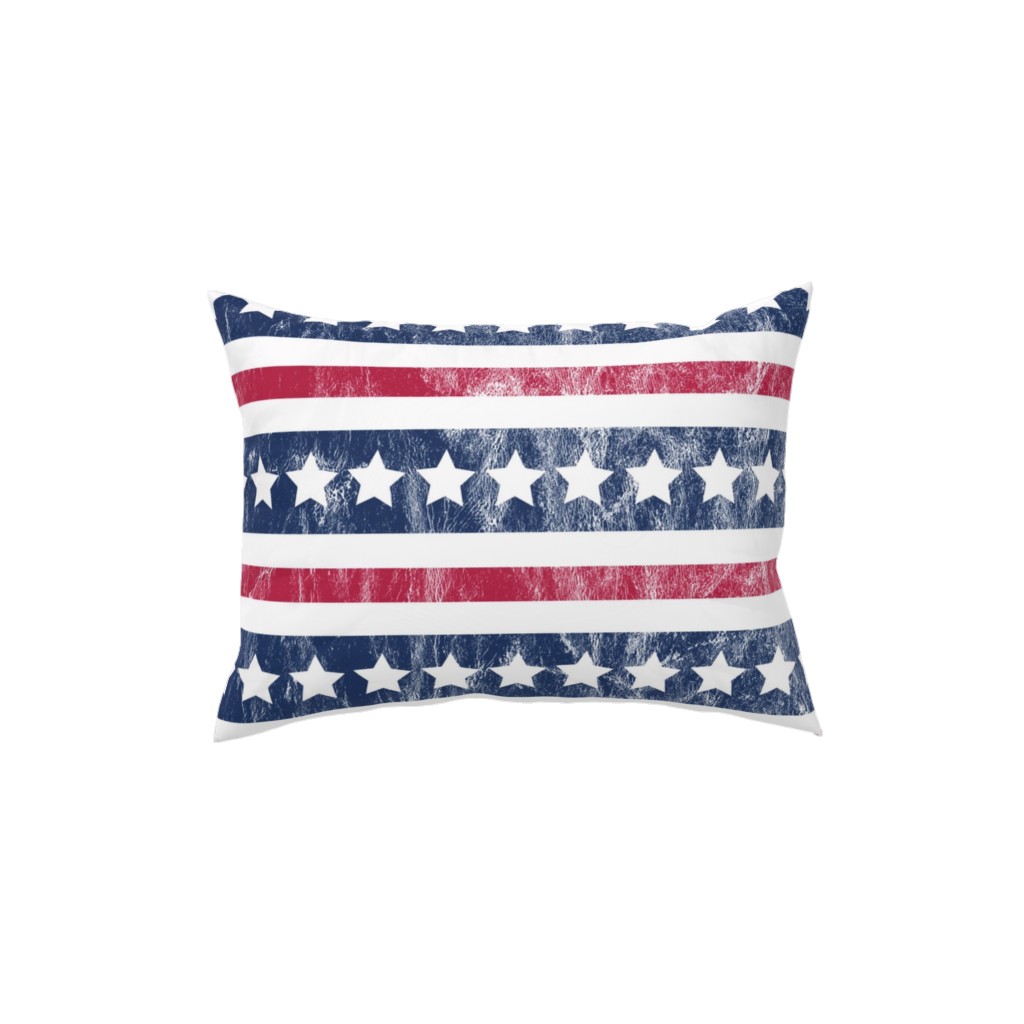 Stars and Stripes - Red, White and Blue Pillow, Woven, White, 12x16, Double Sided, Multicolor