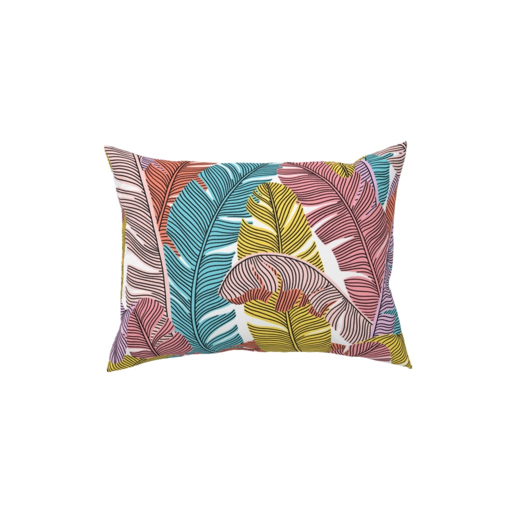 Always on the Bright Side - Multi Pillow, Woven, White, 12x16, Double Sided, Multicolor