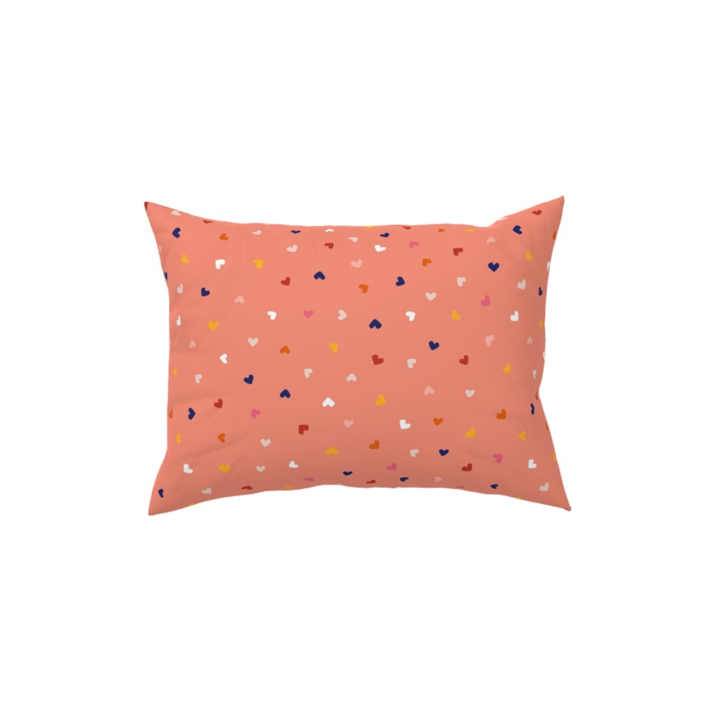 Heart Sprinkles - Pink Pillow, Woven, White, 12x16, Double Sided, Pink