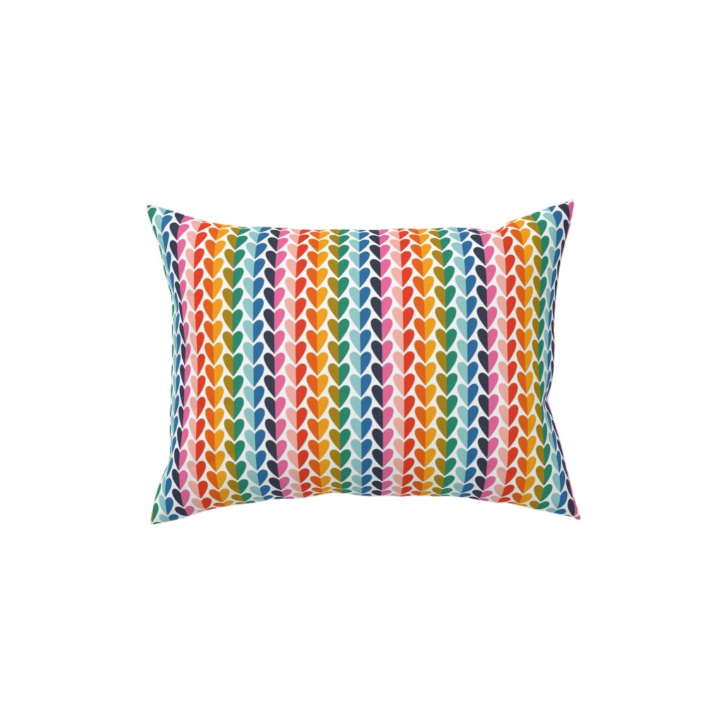 Rainbow of Love - Multi Pillow, Woven, White, 12x16, Double Sided, Multicolor