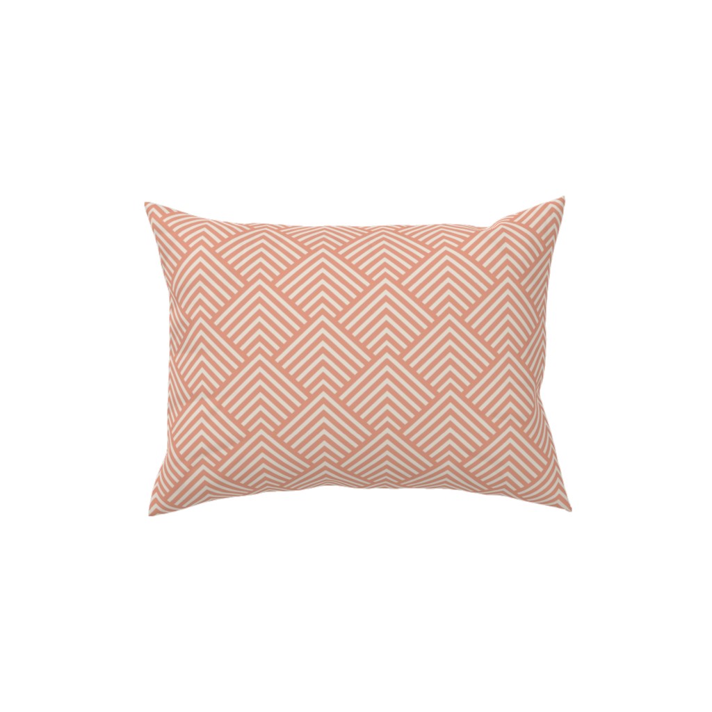 Mod Triangles - Blush Pillow, Woven, White, 12x16, Double Sided, Pink