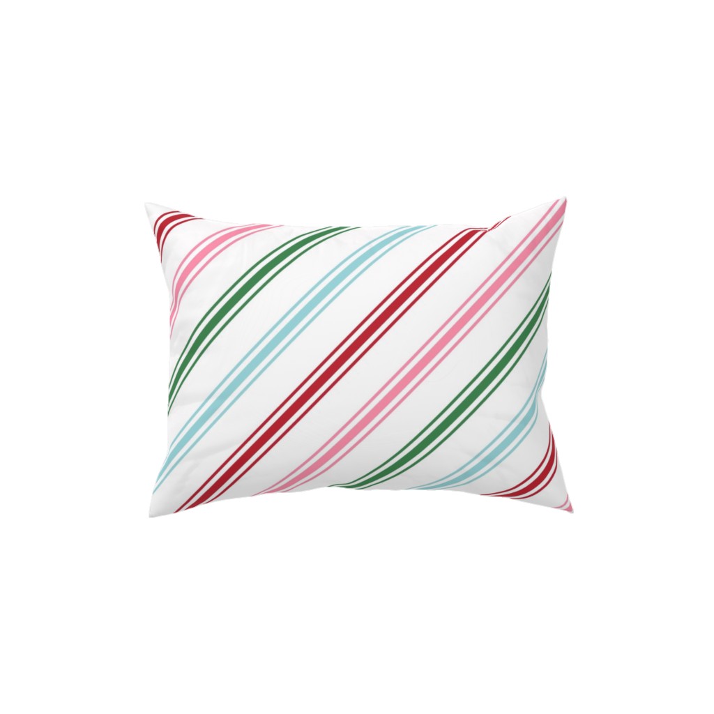 Christmas Wish Candy Cane Stripes - Multi Pillow, Woven, White, 12x16, Double Sided, Multicolor