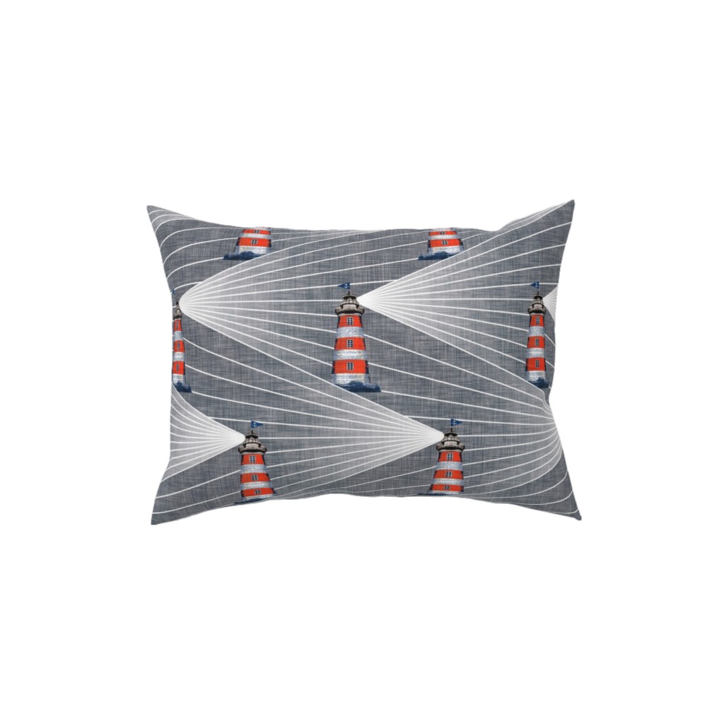 Land Ahoy - Gray Pillow, Woven, White, 12x16, Double Sided, Gray, Gray