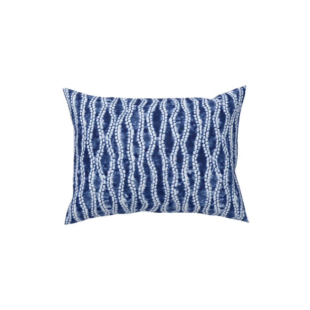 Shibori Ripples - Blue Pillow, Woven, White, 12x16, Double Sided, Blue
