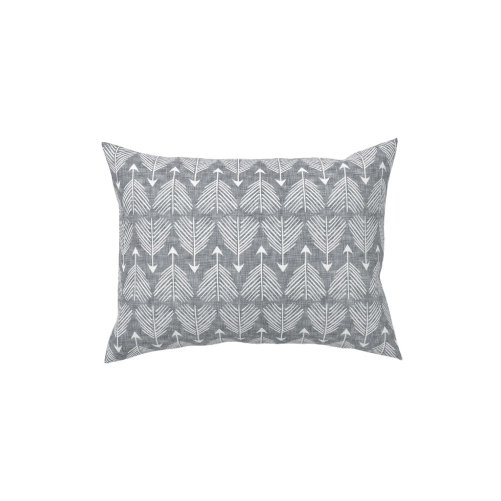 Django Arrows Pillow, Woven, White, 12x16, Double Sided, Gray, Silver