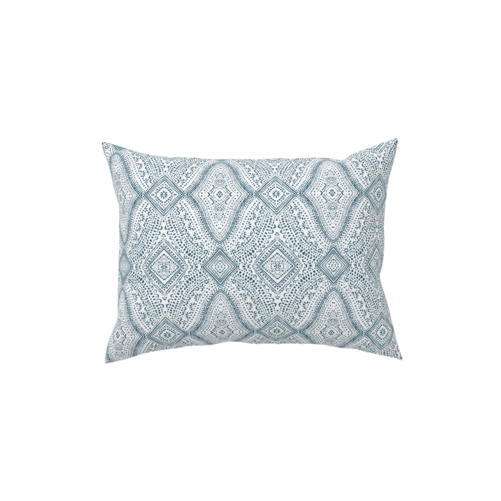 Tribal Dot - Navy Pillow, Woven, White, 12x16, Double Sided, Blue