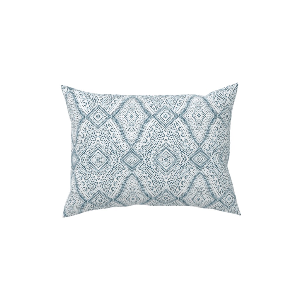 Tribal Dot - Navy Pillow, Woven, White, 12x16, Double Sided, Blue, True Blue