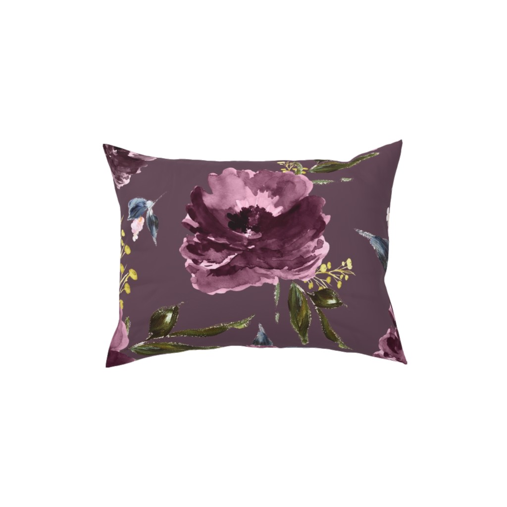 Amaranda Blooms - Plum Pillow, Woven, White, 12x16, Double Sided, Purple
