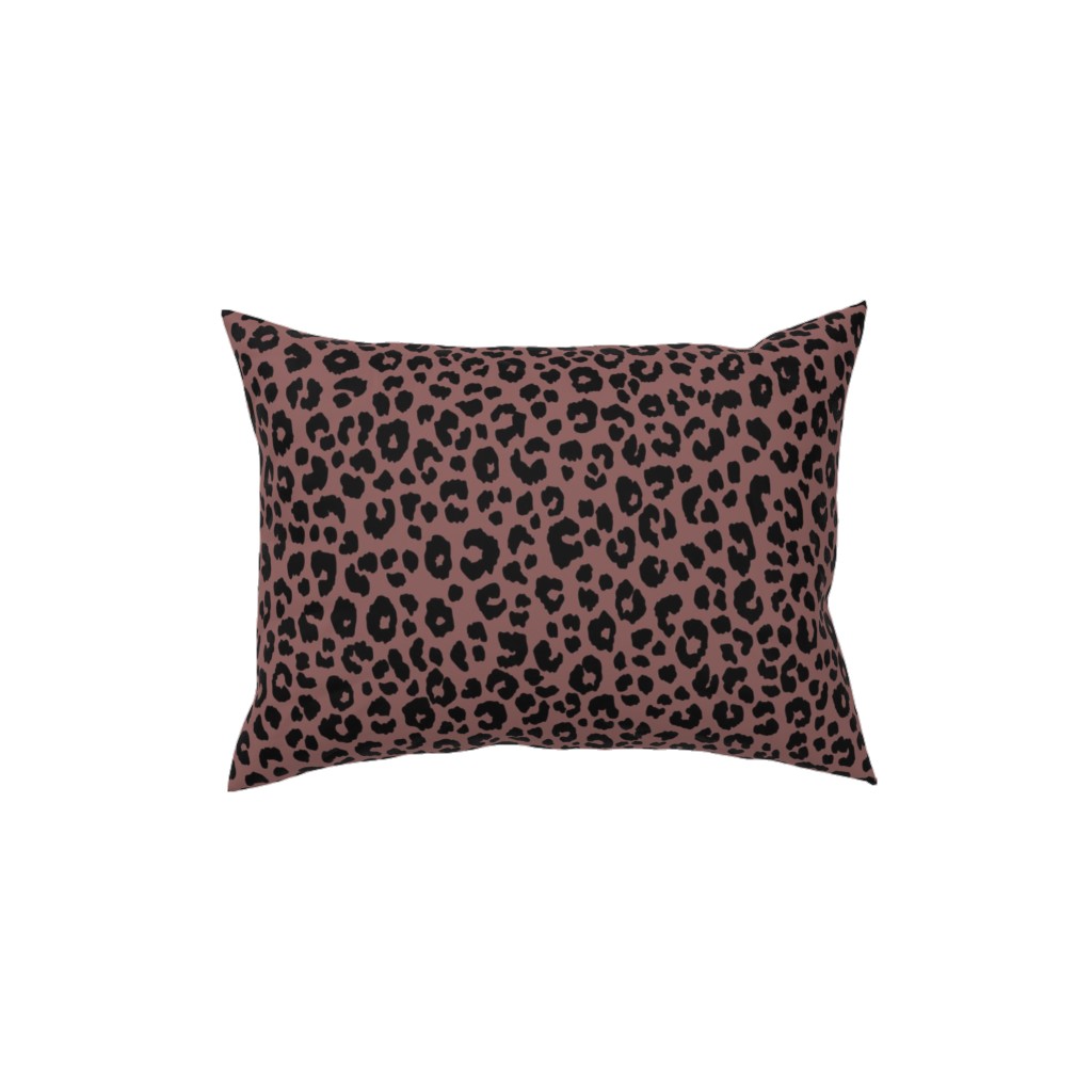 Leopard - Pale Mauve Pillow, Woven, White, 12x16, Double Sided, Pink, Bright Pink