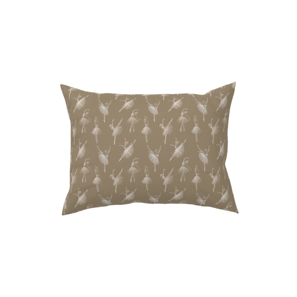 Ballerinas Pillow, Woven, White, 12x16, Double Sided, Brown