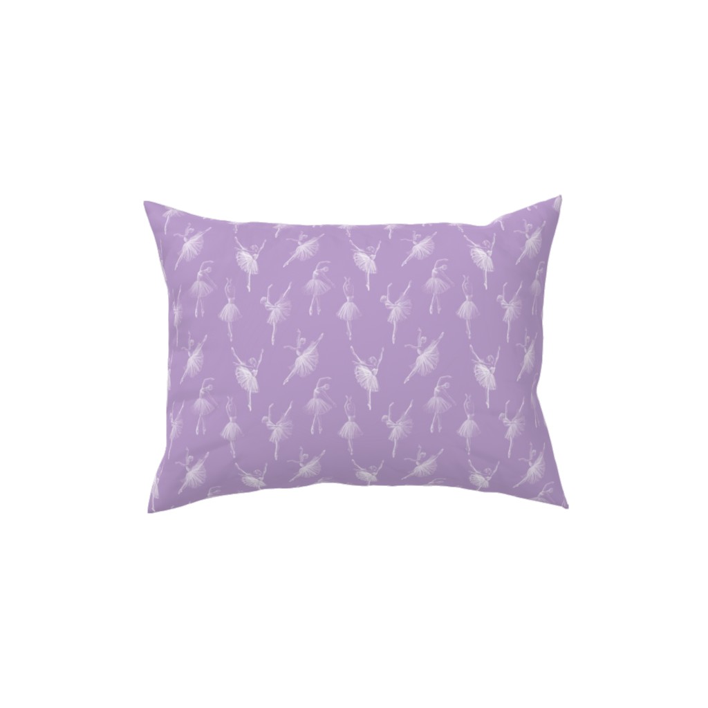 Ballerinas Pillow, Woven, White, 12x16, Double Sided, Purple, Lilac