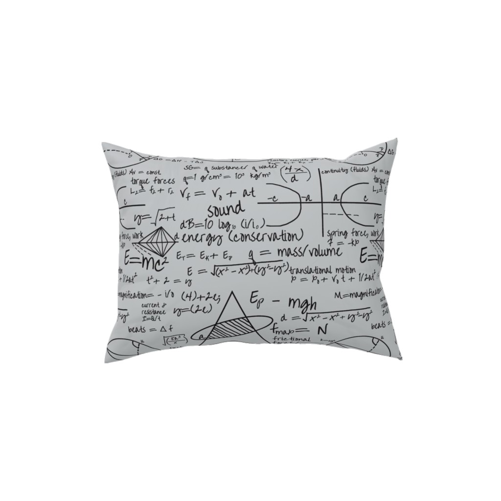 Common Equations Pillow, Woven, White, 12x16, Double Sided, Gray, Silver