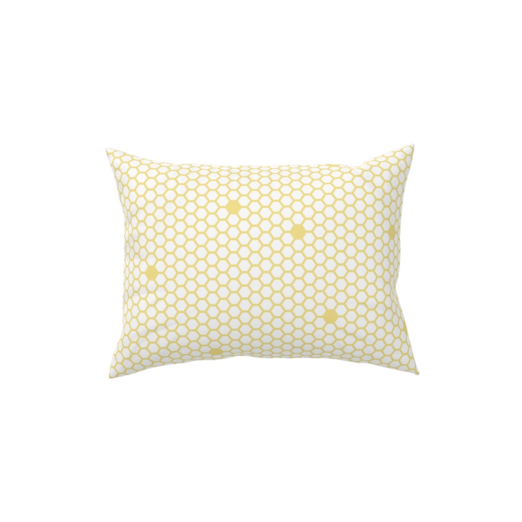 Honeycomb - Sugared Spring - Yellow Pillow, Woven, White, 12x16, Double Sided, Yellow