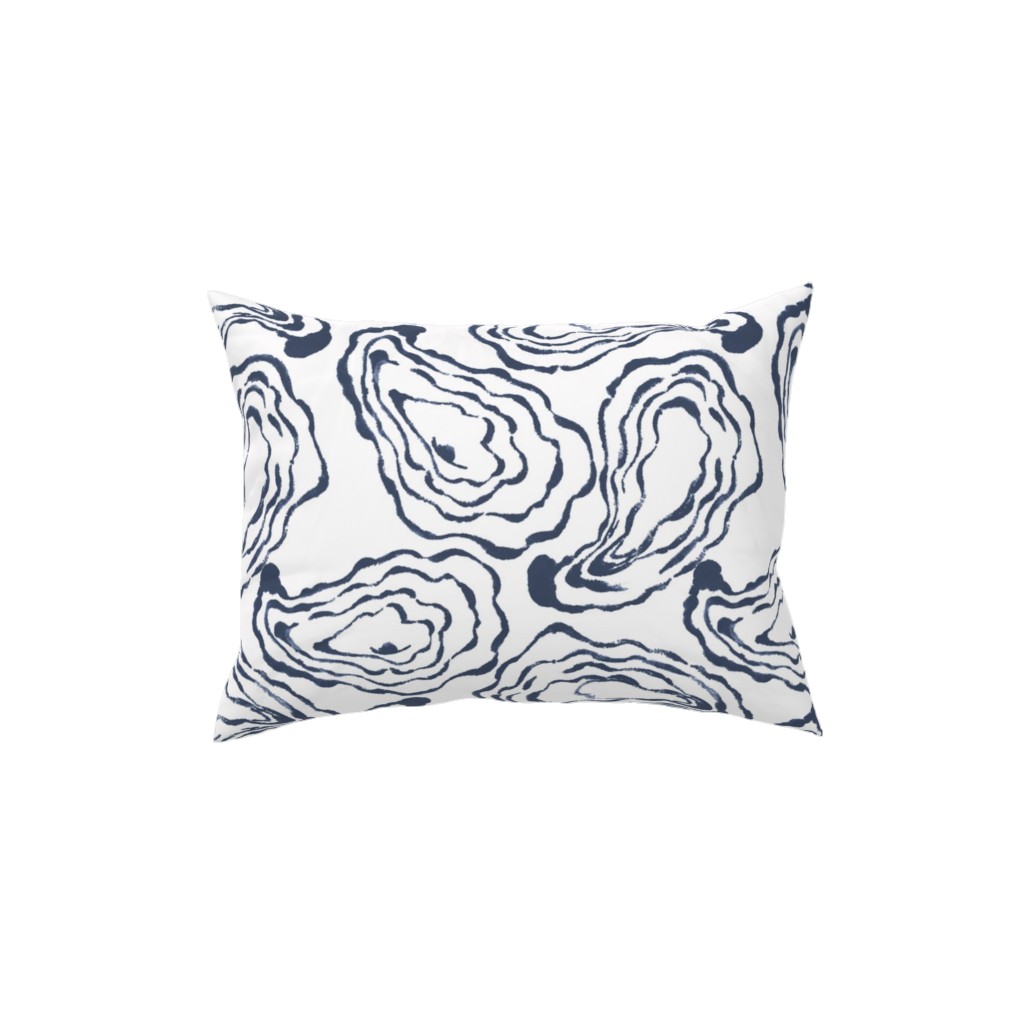 Oysters Paisley - Navy Pillow, Woven, White, 12x16, Double Sided, Blue