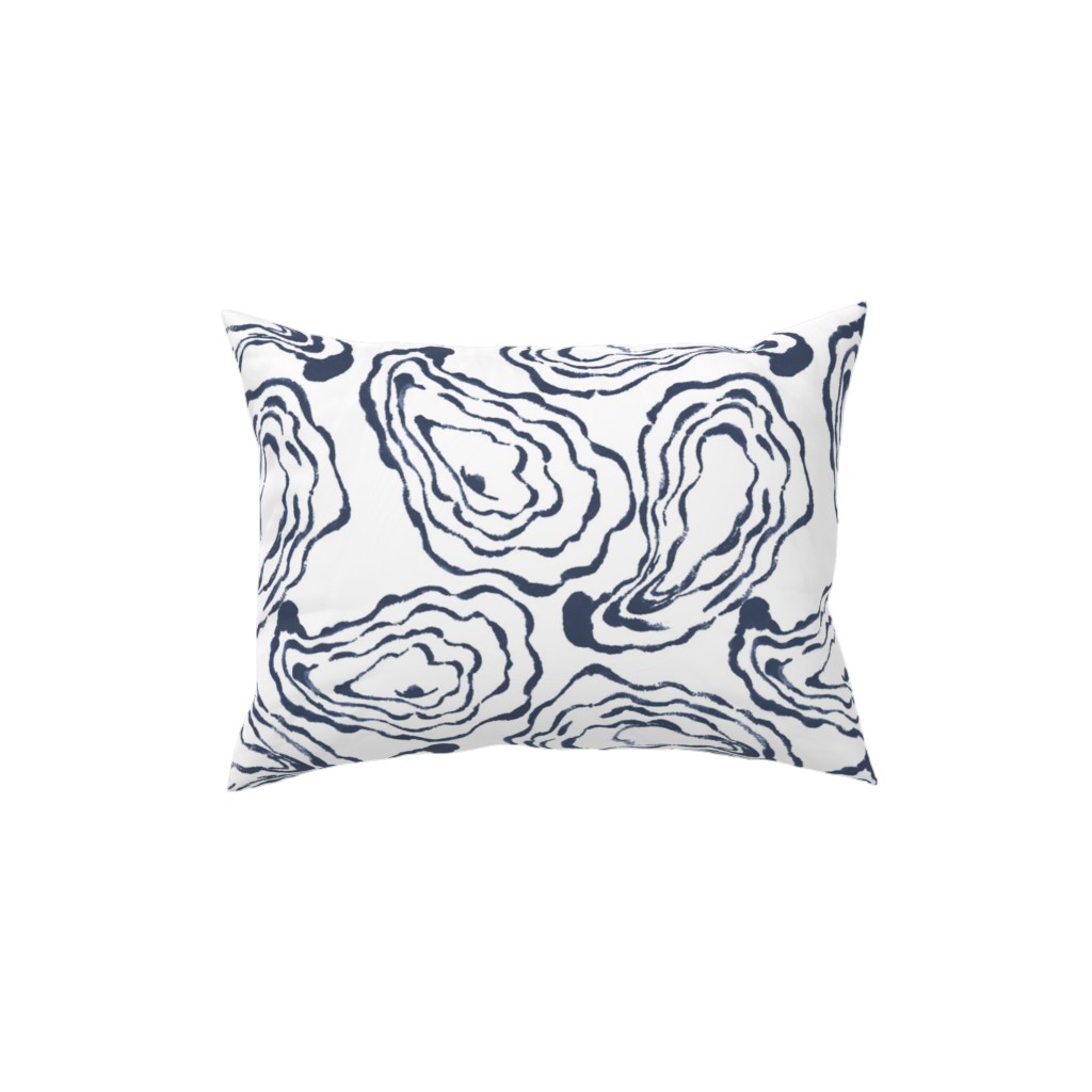 Oysters Paisley - Navy Pillow, Woven, White, 12x16, Double Sided, Blue, True Blue