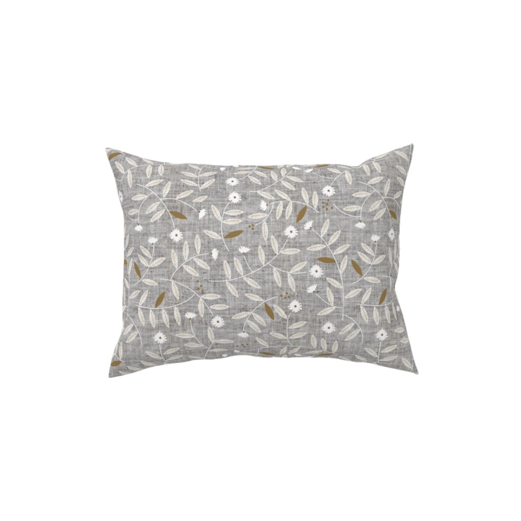 Darcy Pillow, Woven, White, 12x16, Double Sided, Gray, Iron