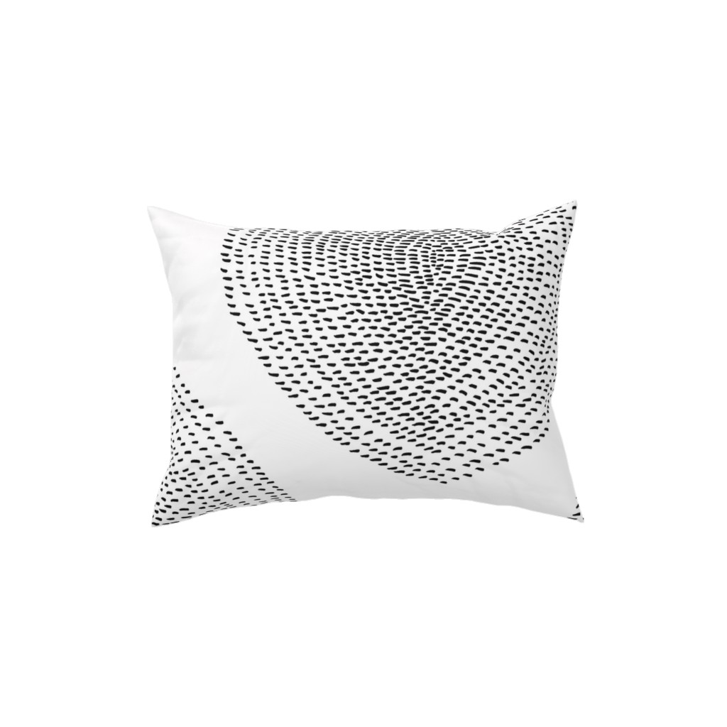 Stripy Boho Drop Pillow, Woven, White, 12x16, Double Sided, Black, Charcoal