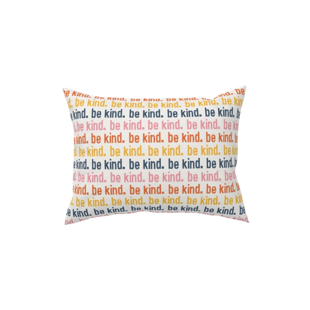 Be Kind - Multi Pillow, Woven, White, 12x16, Double Sided, Multicolor
