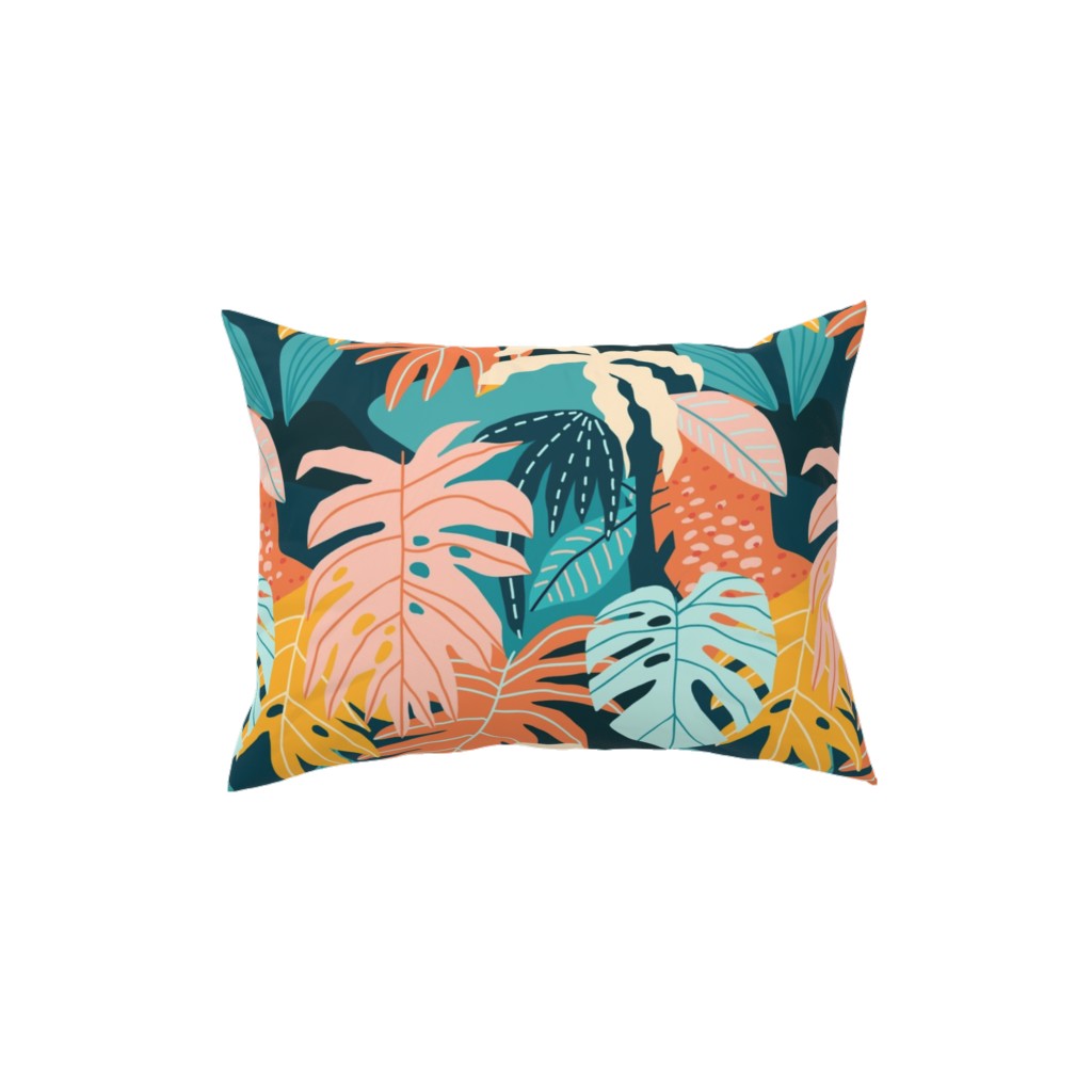 Colors of the Jungle - Multi Pillow, Woven, White, 12x16, Double Sided, Multicolor