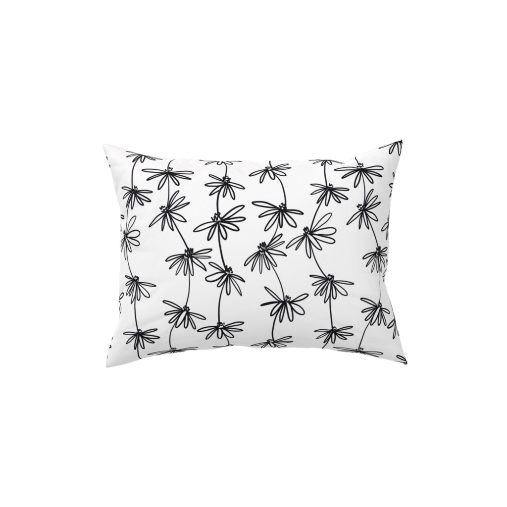 Daisy Chain - Black and White Pillow, Woven, White, 12x16, Double Sided, White